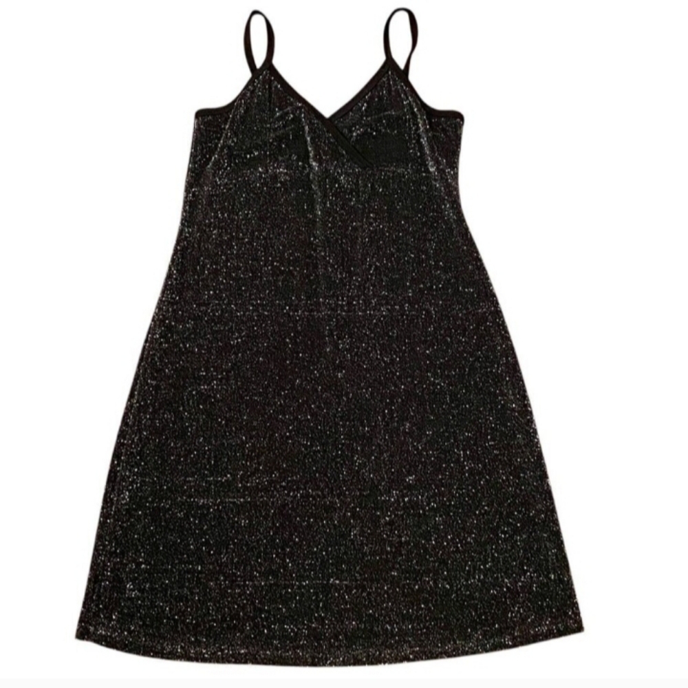 M STUDIO Glittering Slinky Black Mini Dress Sz M